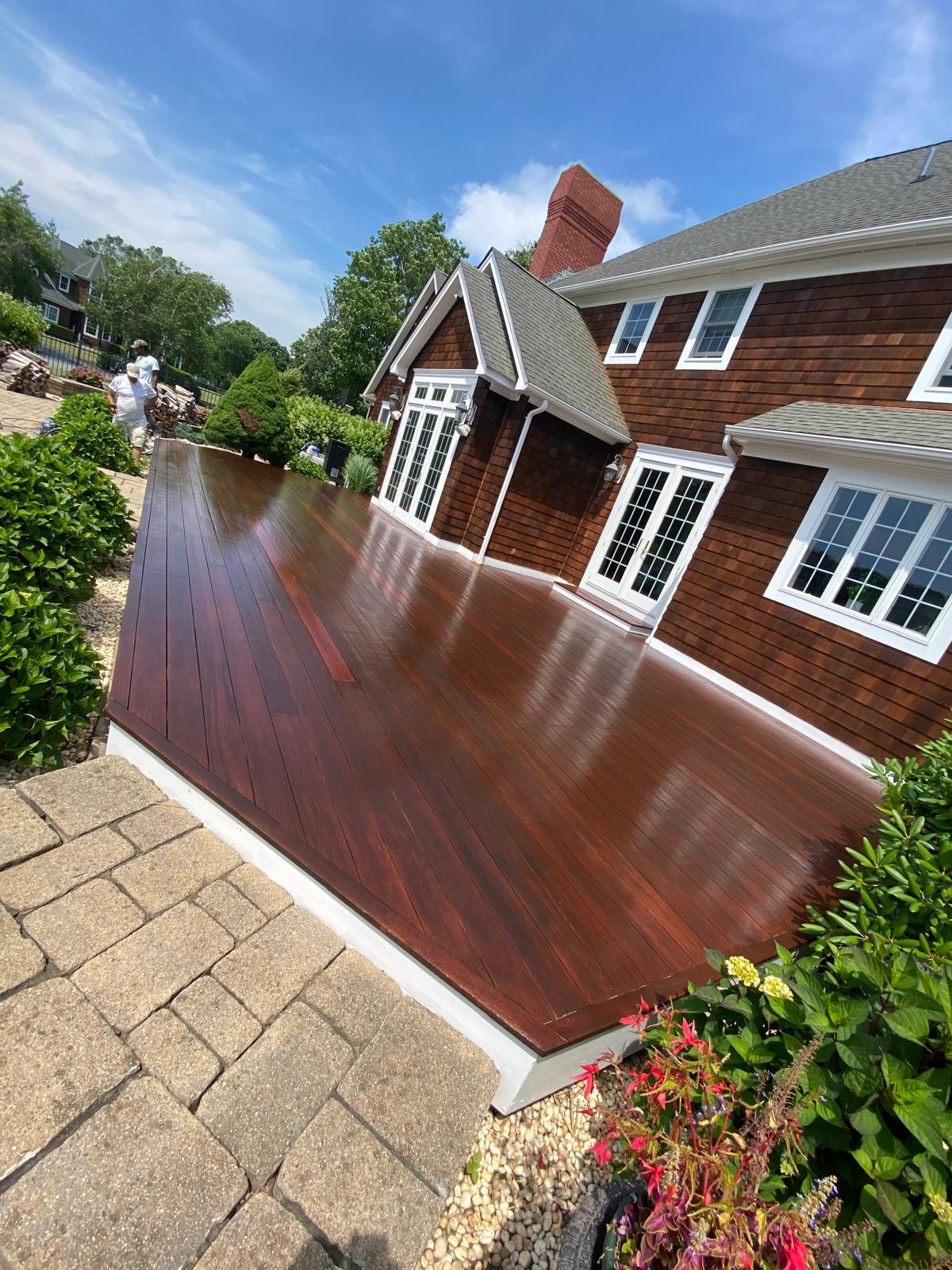 Deck after painting and staining