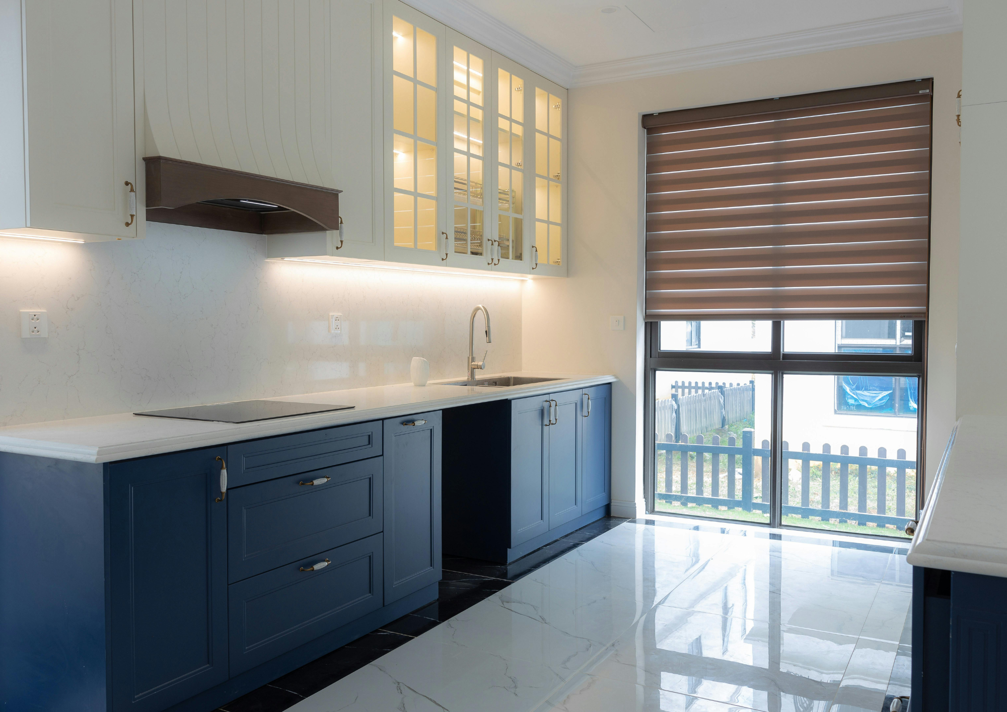 Carpentry repair work with blended patch and paint-ready finish