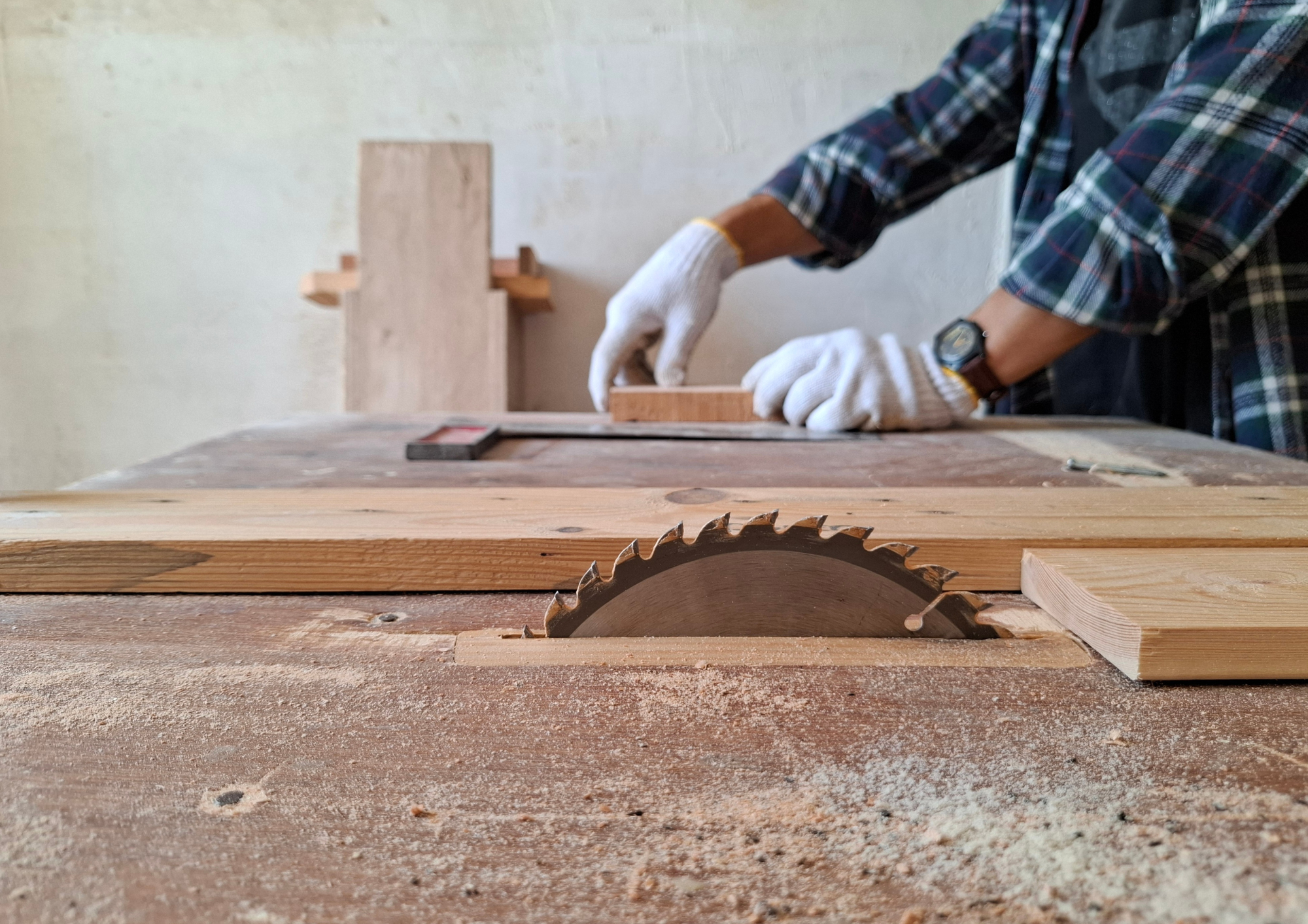 Carpentry detail work with trim and finish installation