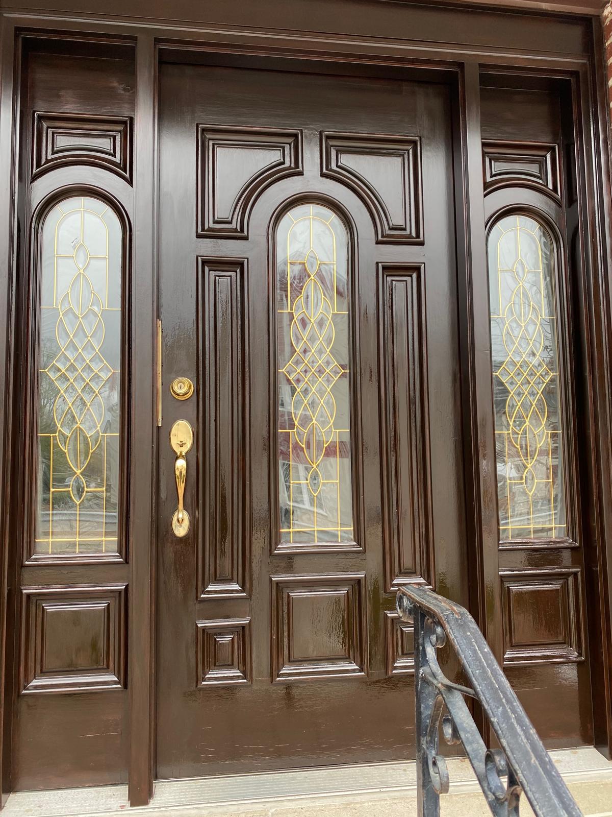 Trim and doors painted with sharp lines