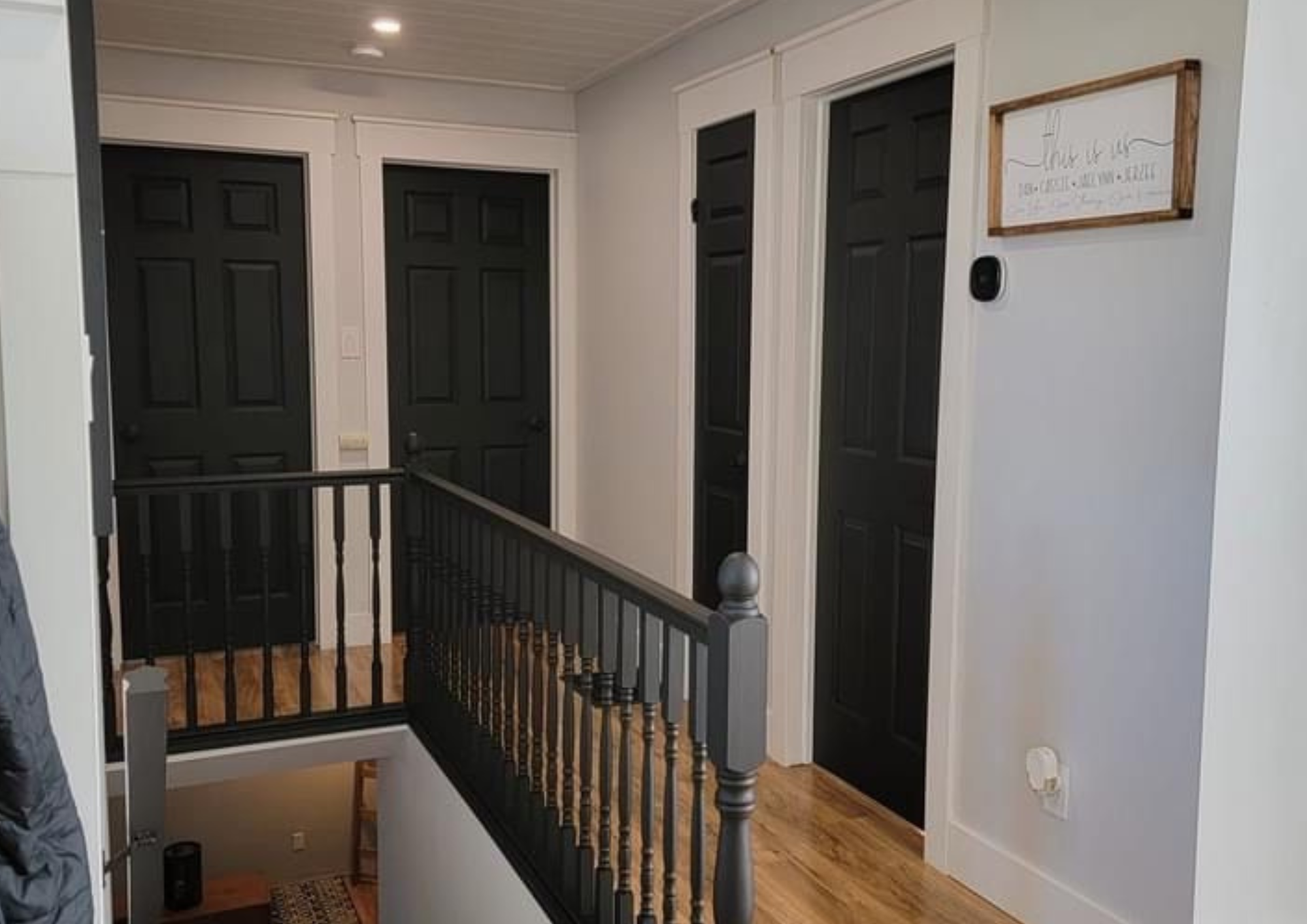 Completed trim and interior door finish work