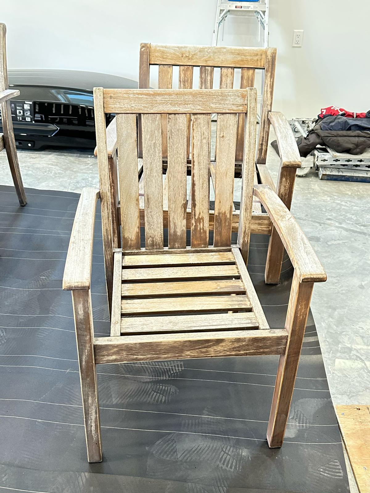 Large elevated deck coated with solid color deck stain