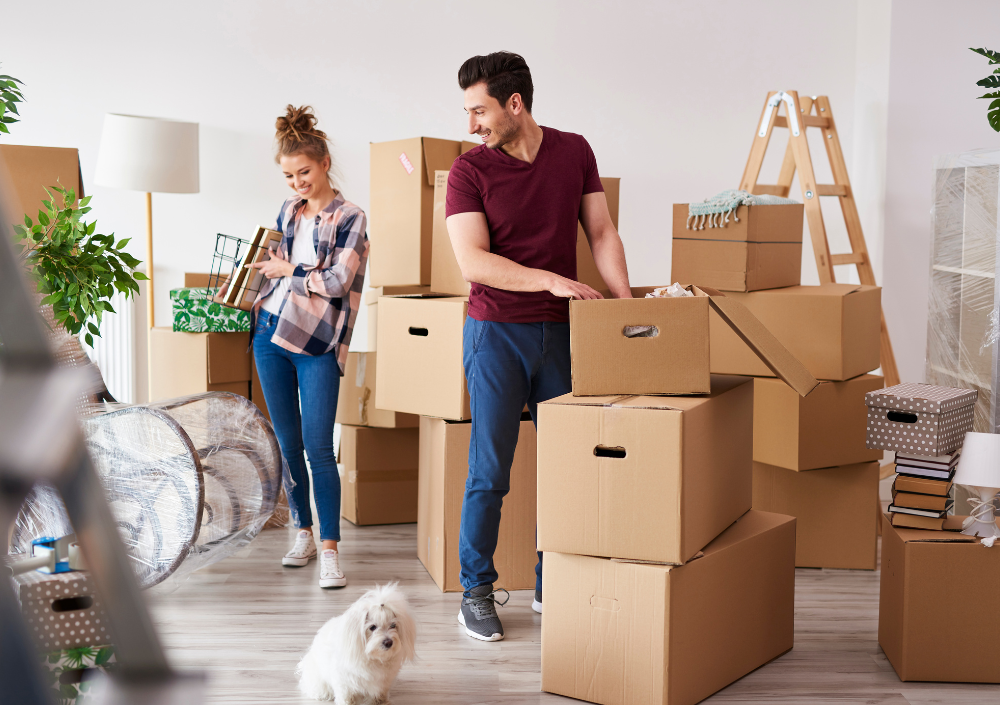 Cleaner performing move-out cleaning in an empty apartment