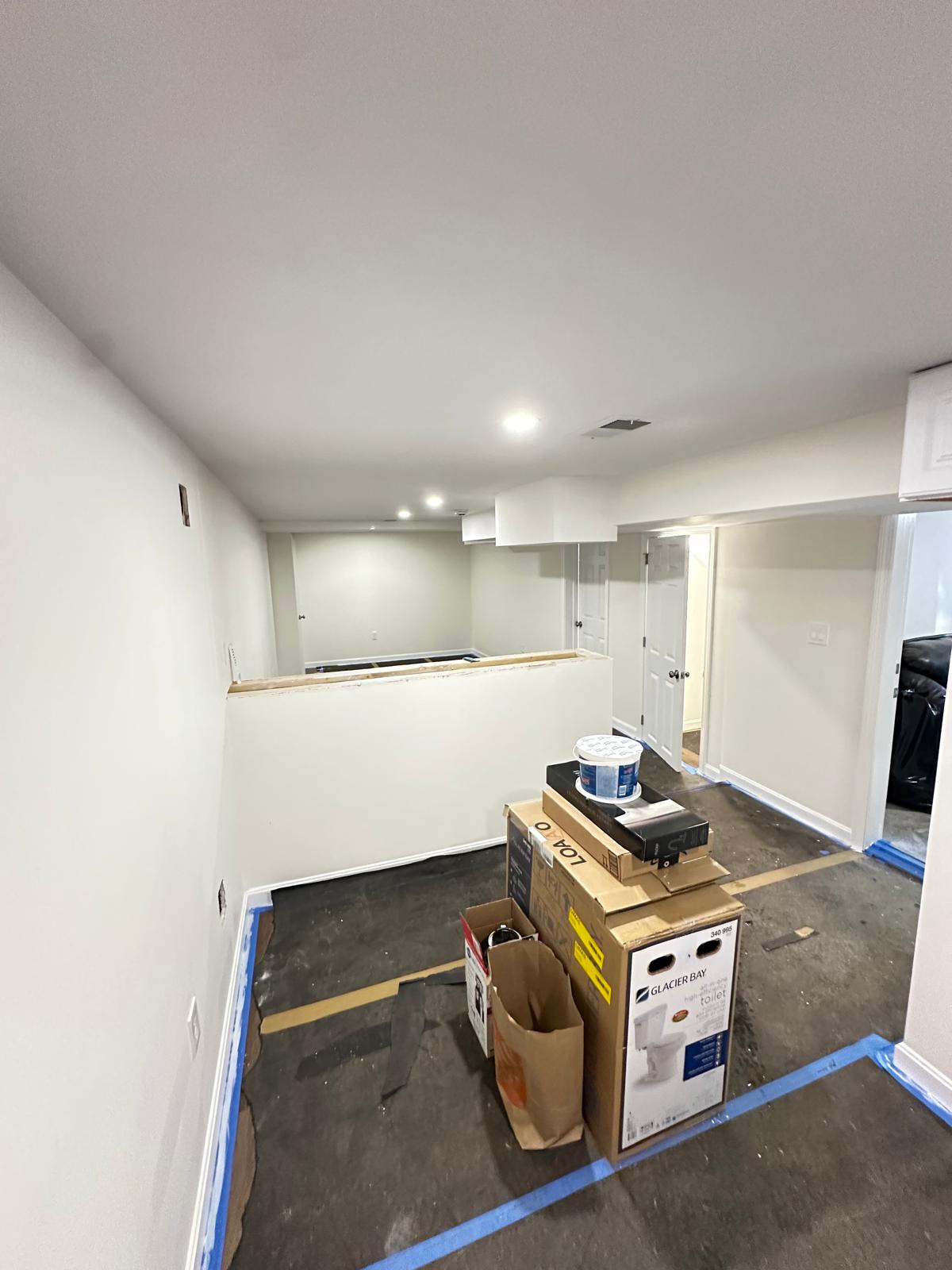 Updated hallway with new trim color