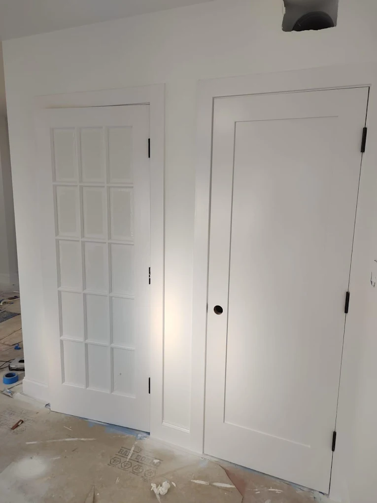 Crown molding detail with smooth enamel finish